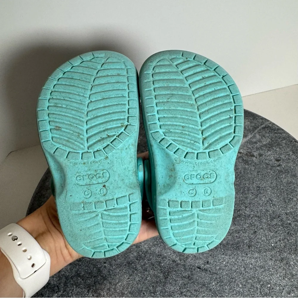 Teal Blue Crocs Rubber Clogs 6